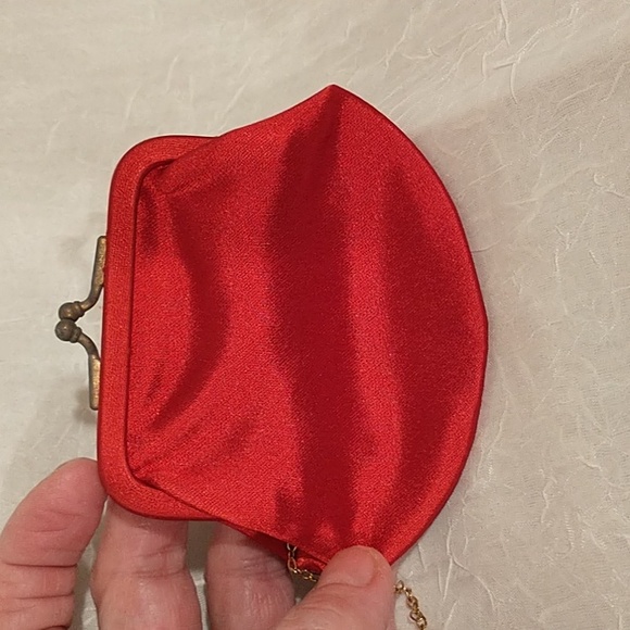 Vintage MM Red Evening Bag And Floral Blue Handbag - Picture 5 of 10